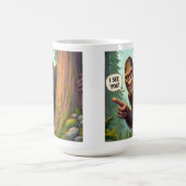 Grappige Bigfoot Peking van Achter de Boom Koffiemok (Center)