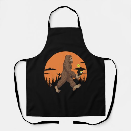 Grappige Bigfoot Pickleball 6 Schort (Voorkant)