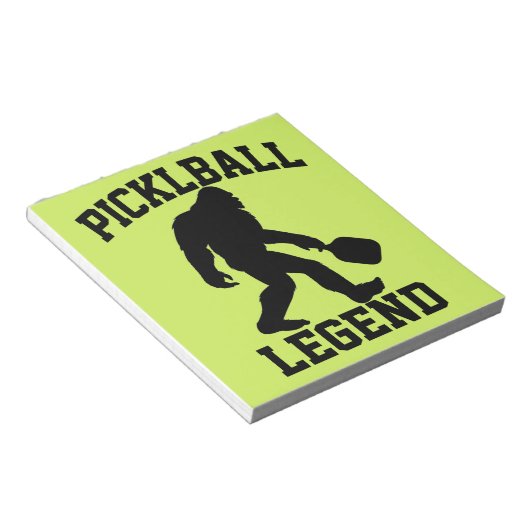 Grappige Bigfoot Pickleball Legend Notitieblok (Schuin)