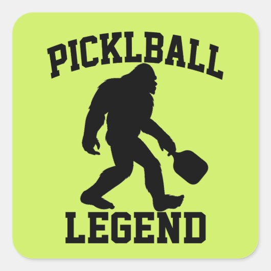 Grappige Bigfoot Pickleball Legend Vierkante Sticker (Voorkant)