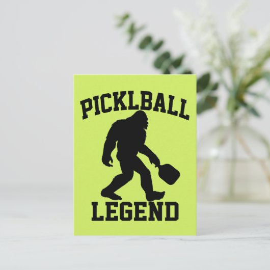 Grappige Bigfoot Pickleball Legende Briefkaart (Staand voorkant)