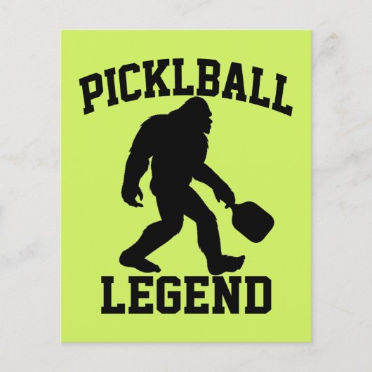 Grappige Bigfoot Pickleball Legende Flyer (Voorkant)