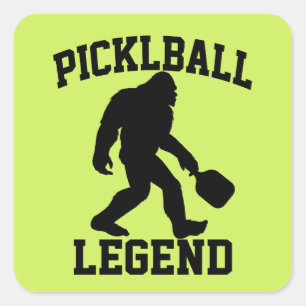 Grappige Bigfoot Pickleball Legende Vierkante Sticker
