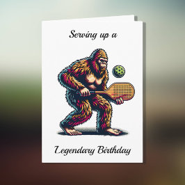 Grappige Bigfoot Pickleball verjaardag Kaart