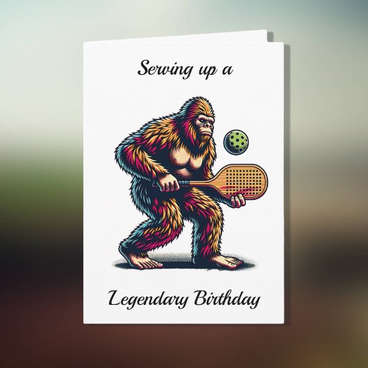 Grappige Bigfoot Pickleball verjaardag Kaart