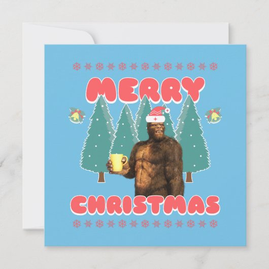 Grappige Bigfoot - Prettig kerstfeest (Voorkant)