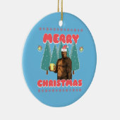 Grappige Bigfoot - Prettig Kerstfeest Keramisch Ornament (Rechts)