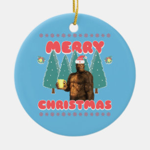 Grappige Bigfoot - Prettig Kerstfeest Keramisch Ornament