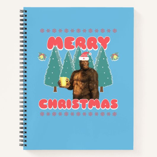 Grappige Bigfoot - Prettig Kerstfeest Notitieboek (Voorkant)