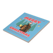 Grappige Bigfoot - Prettig Kerstfeest Tegeltje (Zijkant)