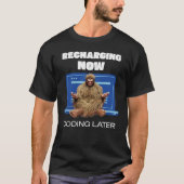 Grappige Bigfoot-programmeur die later codeert na  T-shirt (Voorkant)