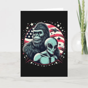 Grappige Bigfoot Sasquatch Alien Amp Bigfoot Usa V Kaart