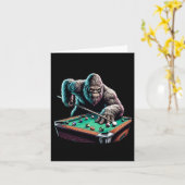 Grappige Bigfoot Sasquatch Biljart Pool Player Man Kaart (Gele Bloem)