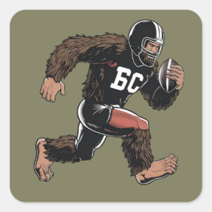 Grappige Bigfoot Sasquatch Fantasy Voetbal Sport   Vierkante Sticker