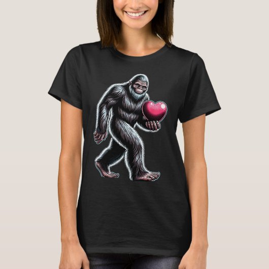 Grappige Bigfoot Sasquatch Hart Mannen Kinderen Jo T-shirt (Voorkant)