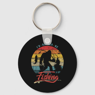 Grappige Bigfoot Sasquatch Ik Ga Liever Vissen Sleutelhanger