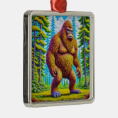 Grappige Bigfoot Sasquatch Kerstmis Metalen Ornament (Rechts)
