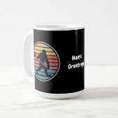 Grappige Bigfoot Sasquatch Lacrosse  zonsondergang Koffiemok (Voorkant links)