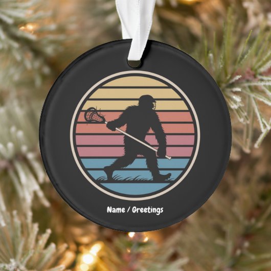 Grappige Bigfoot Sasquatch Lacrosse  zonsondergang Ornament (Boom)