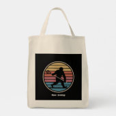 Grappige Bigfoot Sasquatch Lacrosse  zonsondergang Tote Bag (Achterkant)