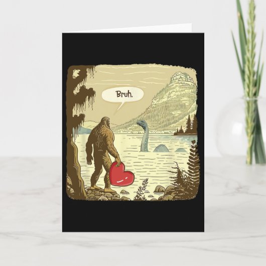 Grappige Bigfoot Sasquatch Loch Ness Monster Grapp Kaart (Voorkant)