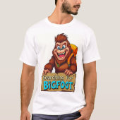 Grappige Bigfoot Sasquatch rugzak in de Bossen T-shirt (Voorkant)