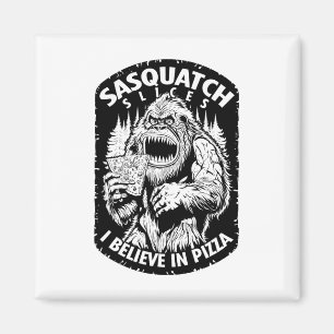 Grappige Bigfoot Sasquatch Slices Ik geloof In Piz Magneet