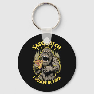 Grappige Bigfoot Sasquatch Slices Ik geloof In Piz Sleutelhanger
