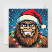 Grappige Bigfoot Sasquatch Yeti Kerstmis Feestdagenkaart (Voorkant)