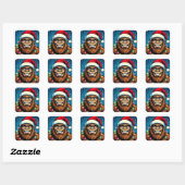 Grappige Bigfoot Sasquatch Yeti Kerstmis Vierkante Sticker (Vel)