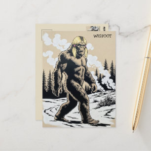 Grappige Bigfoot Sepia Getinte Vintage Briefkaart