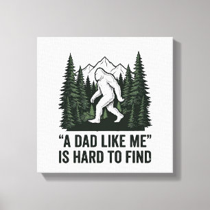 Grappige Bigfoot Vader Vintage Bos T-shirt Ontwerp Canvas Afdruk