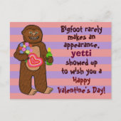 Grappige Bigfoot Valentijnsdag Pun Feestdagenkaart (Voorkant)