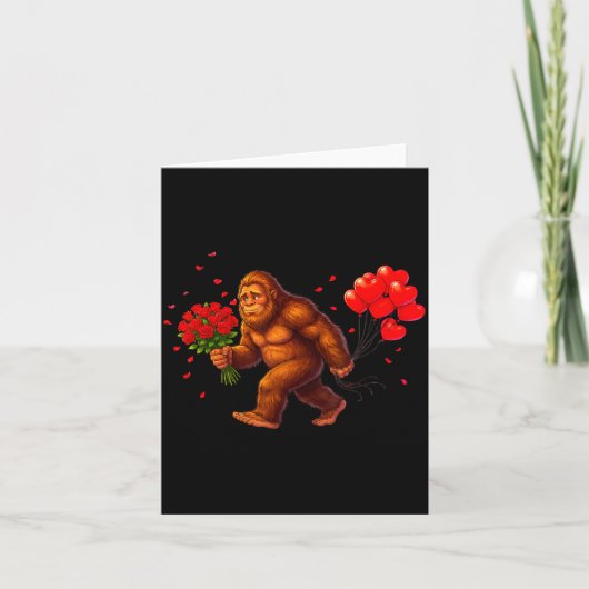 Grappige Bigfoot Valentijnshart Sasquatch Retro Li Kaart (Voorkant)