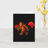 Grappige Bigfoot Valentijnshart Sasquatch Retro Li Kaart (Gele Bloem)