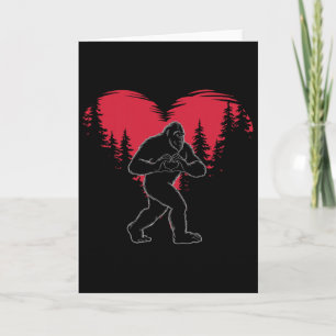 Grappige Bigfoot Verliefd Hart Gelukkige Valentijn Kaart