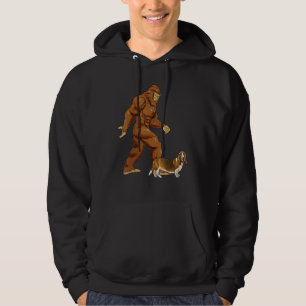 Grappige Bigfoot Walking Basset Hound Sasquatch Do Hoodie