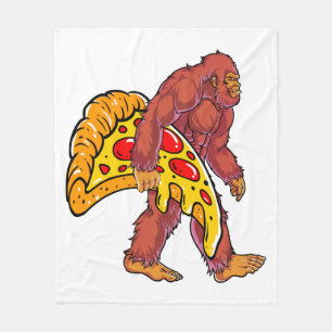 Grappige Bigfoot Wandelen met grote pizza slice Fleece Deken