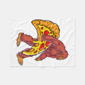 Grappige Bigfoot Wandelen met grote pizza slice Fleece Deken (Voorkant (Horizontaal))