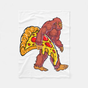 Grappige Bigfoot Wandelen met grote pizza slice Fleece Deken