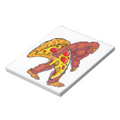 Grappige Bigfoot Wandelen met grote pizza slice Notitieblok (Linkerzijde)