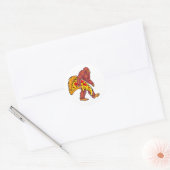 Grappige Bigfoot Wandelen met grote pizza slice Ronde Sticker (Envelop)