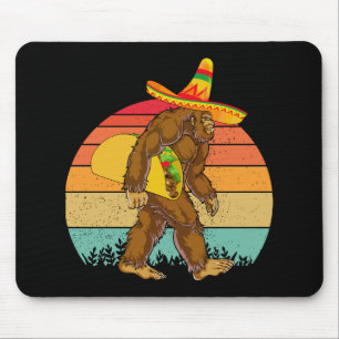 Grappige Bigfoot Wandelen met Grote Taco Muismat