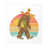 Grappige Bigfoot Wandelen met Grote Taco Notitieblok (Voorkant)