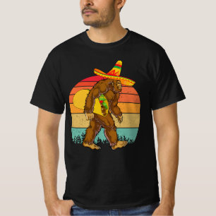 Grappige Bigfoot Wandelend met Grote Taco T-shirt