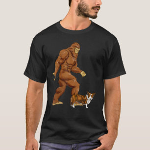 Grappige Bigfoot Wandelende Cardigan Welsh Corgi S T-shirt