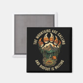 Grappige Bigfoot Wandelteam Sasquatch Kamperen Nat Magneet (Voorkant / Achterkant)