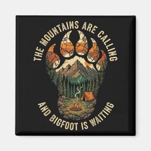 Grappige Bigfoot Wandelteam Sasquatch Kamperen Nat Magneet