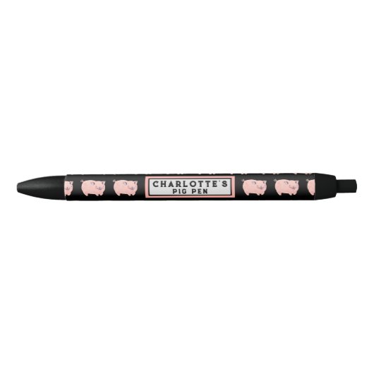 Grappige biggenstal zwarte inkt pen (Voorkant)