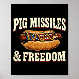 Grappige Biggetjes Raketten En Vrijheid 4 Juli Poster